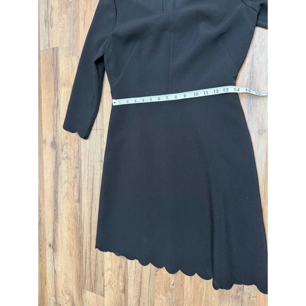 Kate Spade New York Black Scallop Hem Fit & Flare Dress Size 6